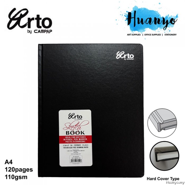 Campap Arto Hard Cover A4 Sketch Book 110gsm/120 pages
